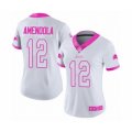 Women Detroit Lions #12 Danny Amendola Limited White Pink Rush Fashion Football Jersey