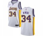 Los Angeles Lakers #34 Shaquille O'Neal Swingman White NBA Jersey - Association Edition