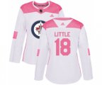 Women Winnipeg Jets #18 Bryan Little Authentic White Pink Fashion NHL Jersey