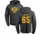 Green Bay Packers #65 Lane Taylor Ash One Color Pullover Hoodie