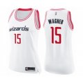Women's Washington Wizards #15 Moritz Wagner Swingman White Pink Fashion Basketball Jersey