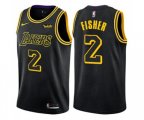 Los Angeles Lakers #2 Derek Fisher Swingman Black City Edition NBA Jersey