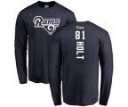Los Angeles Rams #81 Torry Holt Navy Blue Backer Long Sleeve T-Shirt