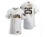 Atlanta Braves #25 Tyler Flowers Nike White Authentic Golden Edition Jersey