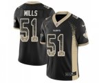 New Orleans Saints #51 Sam Mills Limited Black Rush Drift Fashion Football Jersey