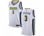Denver Nuggets #3 Allen Iverson Swingman White NBA Jersey - Association Edition
