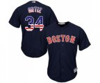 Boston Red Sox #34 David Ortiz Authentic Navy Blue USA Flag Fashion Baseball Jersey