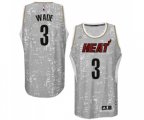 Miami Heat #3 Dwyane Wade Swingman Grey City Light Basketball Jersey
