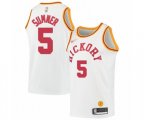 Indiana Pacers #5 Edmond Sumner Authentic White Hardwood Classics Basketball Jersey