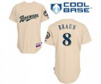 Milwaukee Brewers #8 Ryan Braun Authentic Cream YOUniform Cool Base Baseball Jersey