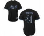 New York Mets #41 Tom Seaver Authentic Black Fashion Baseball Jersey