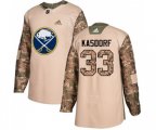 Adidas Buffalo Sabres #33 Jason Kasdorf Authentic Camo Veterans Day Practice NHL Jersey