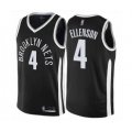 Brooklyn Nets #4 Henry Ellenson Authentic Black Basketball Jersey - City Edition