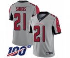 Atlanta Falcons #21 Deion Sanders Limited Silver Inverted Legend 100th Season Football Jersey