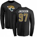 Jacksonville Jaguars #97 Malik Jackson Black Name & Number Logo Long Sleeve T-Shirt