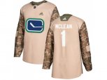 Vancouver Canucks #1 Kirk Mclean Camo Authentic 2017 Veterans Day Stitched NHL Jersey