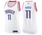 Women's Oklahoma City Thunder #11 Abdel Nader Swingman White Pink Fashion Basketball Jersey
