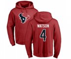 Houston Texans #4 Deshaun Watson Red Name & Number Logo Pullover Hoodie