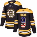 Boston Bruins #9 Johnny Bucyk Authentic Black USA Flag Fashion NHL Jersey
