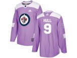 Winnipeg Jets #9 Bobby Hull Purple Authentic Fights Cancer Stitched NHL Jersey