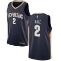 Pelicans #2 Lonzo Ball Navy Basketball Swingman Icon Edition Jersey