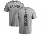 New Orleans Saints #7 Morten Andersen Ash Backer T-Shirt