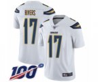 Los Angeles Chargers #17 Philip Rivers White Vapor Untouchable Limited Player 100th Season Football Jersey