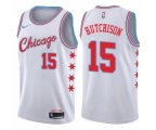 Nike Chicago Bulls #15 Chandler Hutchison Swingman White NBA Jersey - City Edition