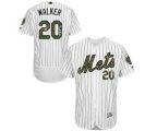 New York Mets #20 Neil Walker Authentic White 2016 Memorial Day Fashion Flex Base MLB Jersey