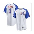 Atlanta Braves #1 Ozzie Albies White 2023 City Connect Cool Base Stitched Baseball Jersey