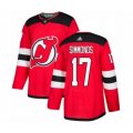 New Jersey Devils #17 Wayne Simmonds Authentic Red Home Hockey Jersey