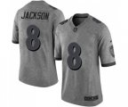 Baltimore Ravens #8 Lamar Jackson Limited Gray Gridiron Football Jersey