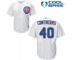 Chicago Cubs #40 Willson Contreras Replica White Home Cool Base Baseball Jersey