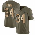 Houston Texans #34 Tyler Ervin Limited Olive Gold 2017 Salute to Service NFL Jersey
