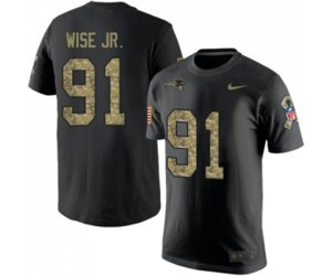 New England Patriots #91 Deatrich Wise Jr Black Camo Salute to Service T-Shirt