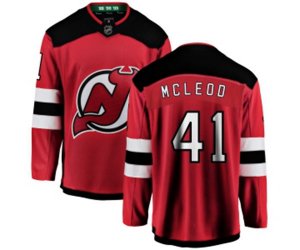 New Jersey Devils #41 Michael McLeod Fanatics Branded Red Home Breakaway Hockey Jersey