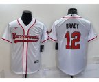 Tampa Bay Buccaneers #12 Tom Brady White Cool Base Stitched Baseball Jersey