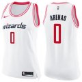 Women's Washington Wizards #0 Gilbert Arenas Swingman White Pink Fashion NBA Jersey