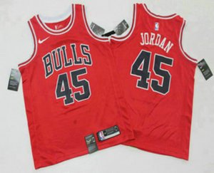 Chicago Bulls #45 Michael Jordan Red 2019 Nike Swingman Printed NBA Jersey