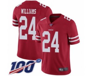 San Francisco 49ers #24 K\'Waun Williams Red Team Color Vapor Untouchable Limited Player 100th Season Football Jersey