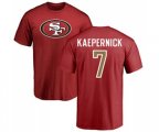 San Francisco 49ers #7 Colin Kaepernick Red Name & Number Logo T-Shirt
