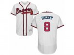 Atlanta Braves #8 Bob Uecker White Flexbase Authentic Collection MLB Jersey