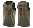Portland Trail Blazers #21 Hassan Whiteside Swingman Green Salute to Service Basketball Jersey