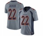 Denver Broncos #22 Kareem Jackson Limited Silver Inverted Legend Football Jersey