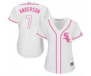 Women\'s Chicago White Sox #7 Tim Anderson Replica White Fashion Cool Base Baseball Jersey