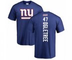 New York Giants #47 Alec Ogletree Royal Blue Backer T-Shirt