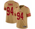 San Francisco 49ers #94 Solomon Thomas Limited Gold Inverted Legend Football Jersey