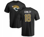 Jacksonville Jaguars #18 Chris Conley Black Name & Number Logo T-Shirt
