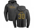 Baltimore Ravens #30 Kenneth Dixon Ash One Color Pullover Hoodie