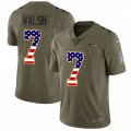 Seattle Seahawks #7 Blair Walsh Limited Olive USA Flag 2017 Salute to Service NFL Jersey